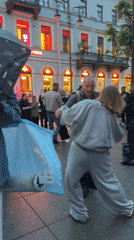 Rainy evening street dancing and live music in Saint Petersburg