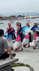 Traditional Indian dance performance near the waterfront in Vladivostok