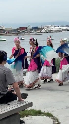 Traditional Indian dance performance near the waterfront in Vladivostok