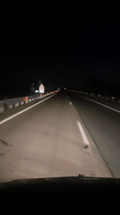 Night highway drive captured on video near Kozare, Bulgaria