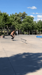 Skateboarder practices rail tricks at Madrid park morning session