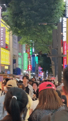 Heavy pedestrian traffic observed on busy Seoul street