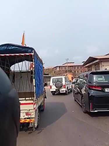 Mixed vehicle traffic observed on Britona street including TATA truck