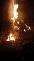 Bonfire burns through evening at unknown location