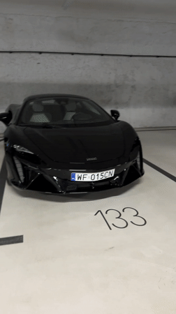 McLaren sports car spotted in Warsaw parking garage