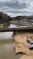 Ordinary moments captured along Kama River bridge in Chaikovsky
