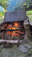 Backyard barbecue with sausages and cold drinks in Sofia