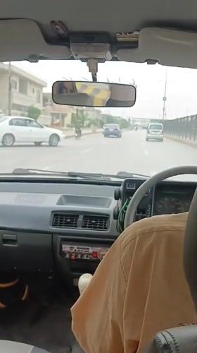 Elderly driver observed on Peshawar road Monday morning