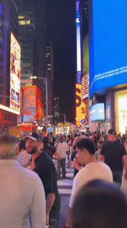 Late-night pedestrian activity recorded in Times Square area
