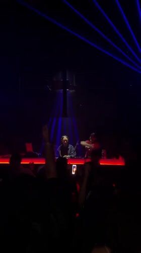 DJ night at Vault Bali, North Kuta, red lights and full crowd