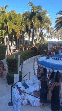 Pool party with pink decorations at Miami Beach luxury hotel