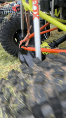 Yellow homemade buggy spotted in Bulgarian field