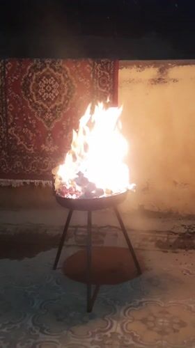 Brazier fire burns indoors in Cairo residence