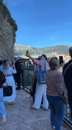 Tourist captures scenic Budva coastline views including Sveti Stefan