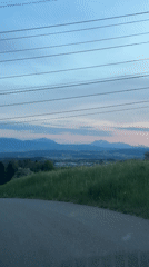 Dusk landscape filmed in Swiss countryside near Zurich