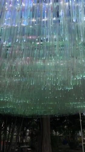 Shimmering art installation observed in Choeng Thale, Thailand