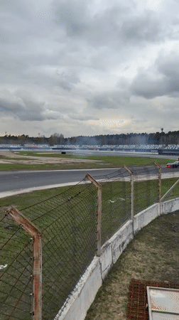 Drift cars perform smoky maneuvers at Ostrovtsy track