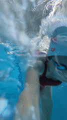 Underwater swim session tagged to a sports challenge