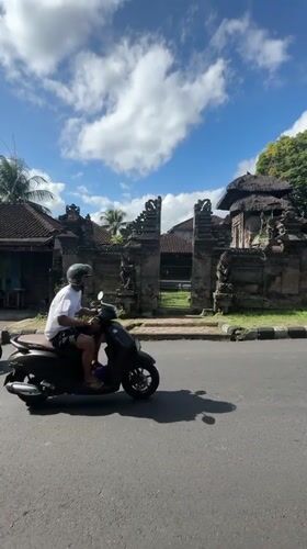 Morning street life documented in Tabanan, Indonesia