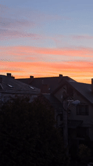 Sunset observed over residential Kaliningrad neighborhood