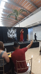 Singer performs at 'Voz de Oriente' event in Pampatar mall