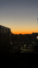 Sunset cityscape and daily life documented in Perm, Russia