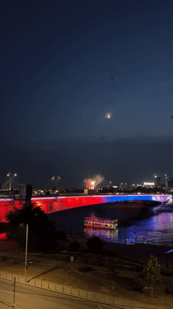 Belgrade bridges ablaze as city watches World Cup Final