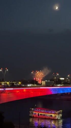 Belgrade bridges ablaze as city watches World Cup Final