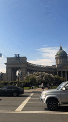 Morning street documentation captures Saint Petersburg's classical architecture