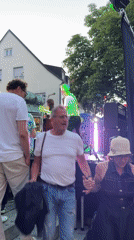 Live band plays outdoor stage in Kempten as crowd gathers