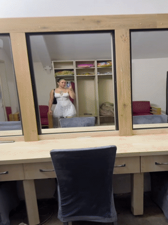 Mirror selfies in a dressing room, Aksu, Turkey