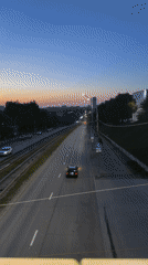 Dusk road scene captured in Izhevsk, Russia