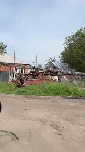 Damaged building documented in Zolochiv, Ukraine