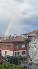Rainbow appears over Pokrovnik, Bulgaria residential area