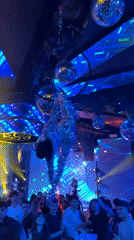 Aerial performer entertains crowds at Sofia nightclub