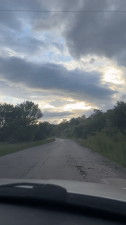 Rural drive captured on cracked road near Golema Rakovitsa
