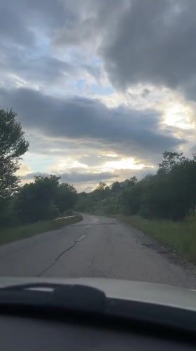 Rural drive captured on cracked road near Golema Rakovitsa