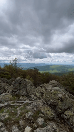 Hiker spotted on mountainous terrain near Tazha, Bulgaria