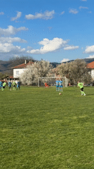 Soccer match underway in Zhabokrat, Bulgaria