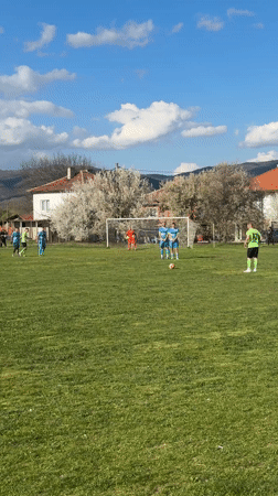 Soccer match underway in Zhabokrat, Bulgaria