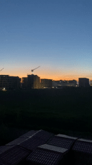 Twilight gradient observed over Burgas urban landscape