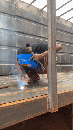Outdoor welding session in Nkpor, Nigeria