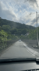 Tourist documents scenic road trip through rural Russia