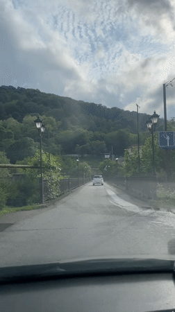 Tourist documents scenic road trip through rural Russia
