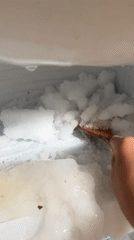 Freezer defrosting and Balinese architecture documented in Ubud