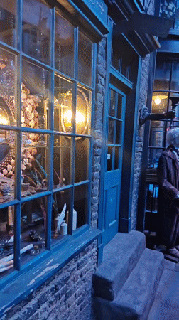 Evening crowds tour Harry Potter's Diagon Alley at Warner Bros Studios