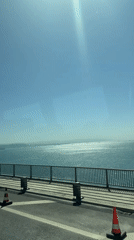 Vehicle crosses Osmangazi Bridge in clear weather conditions