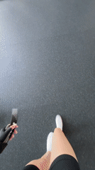 Person walks across gym floor in Belorechensk