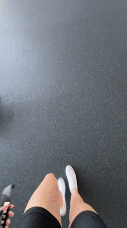 Person walks across gym floor in Belorechensk