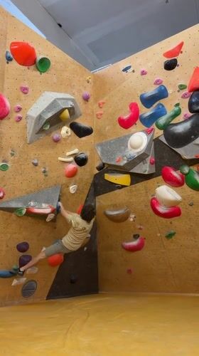 Bouldering session at a Moscow climbing gym, multiple angles